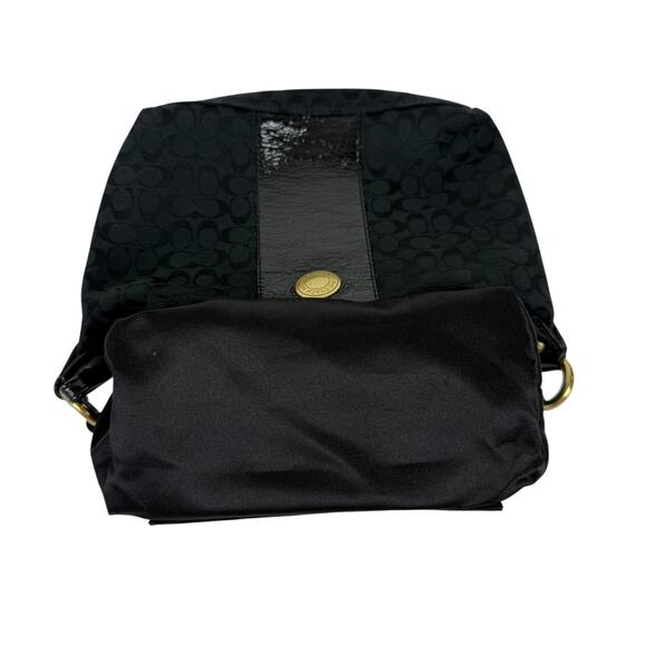 Coach Signature Back Canvas Patent Demi Mini Ergo Baguette Purse Bag 41066 - Picture 16 of 16